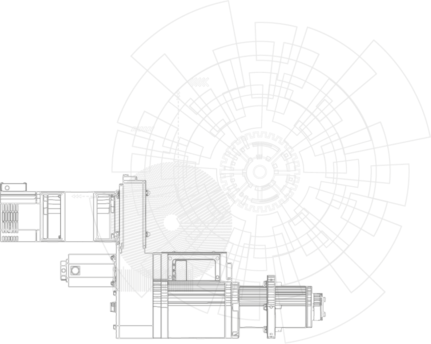 Disegno tecnico di una macchina transfer progettata da ZD Zobbio