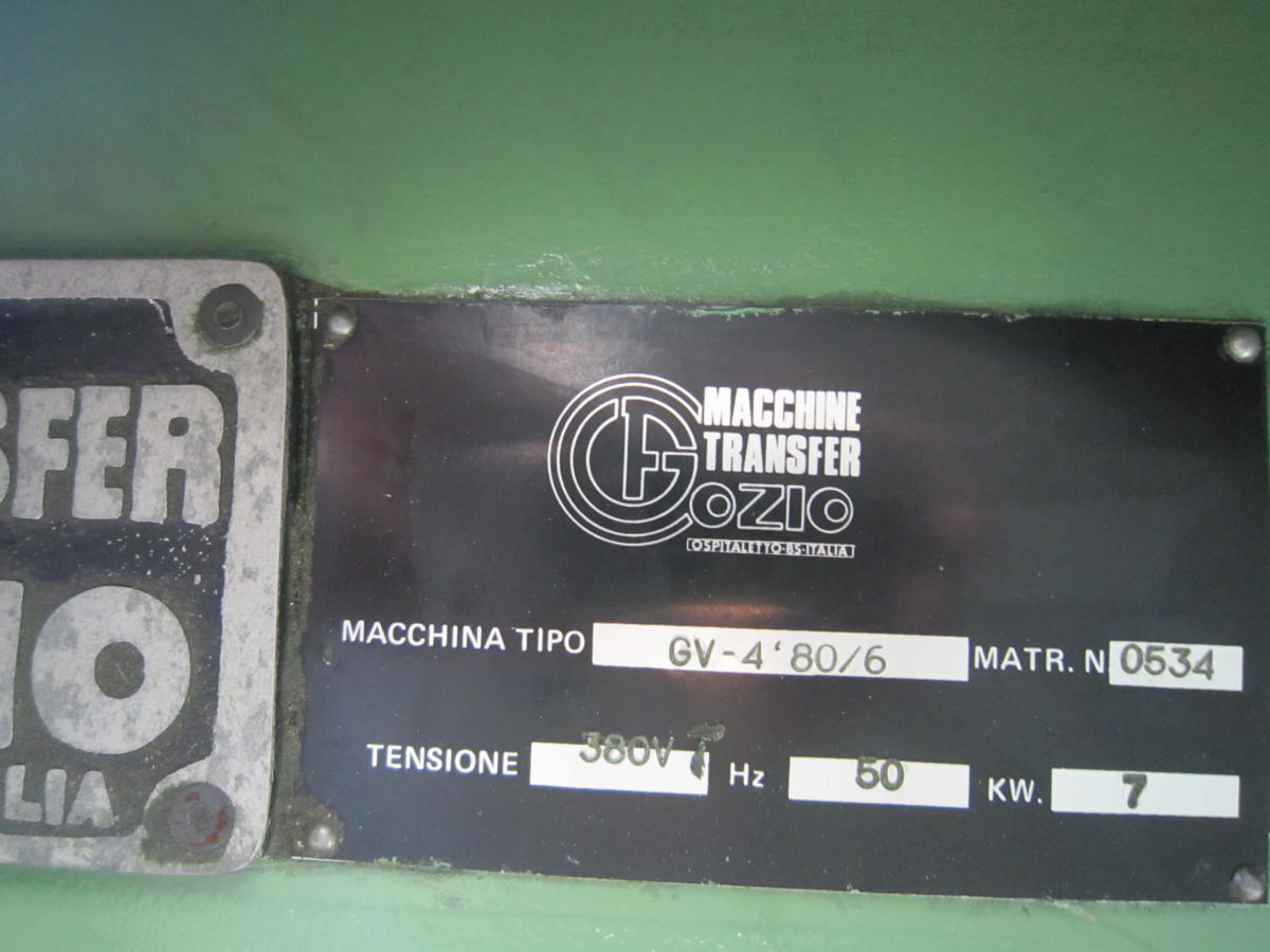 TRANSFER GOZIO GV-4 80/6 USATO MATRICOLA CE