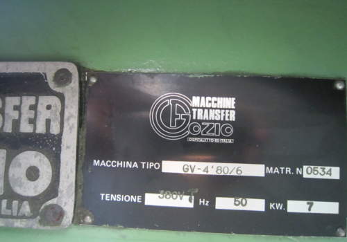 TRANSFER GOZIO GV-4 80/6 USATO MATRICOLA CE